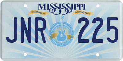 MS license plate JNR225