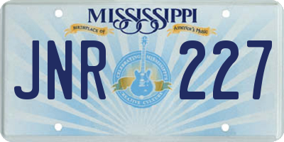 MS license plate JNR227