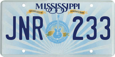 MS license plate JNR233