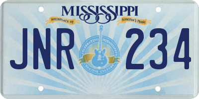 MS license plate JNR234