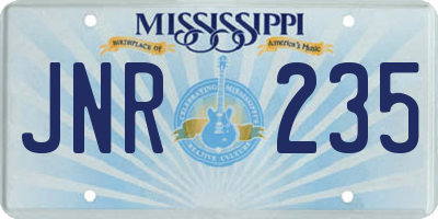 MS license plate JNR235