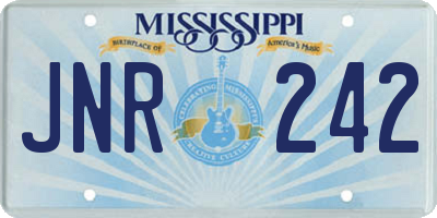 MS license plate JNR242