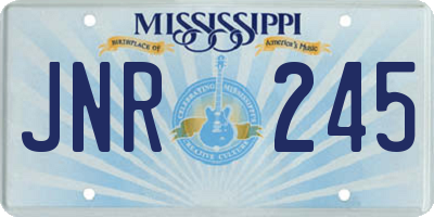MS license plate JNR245