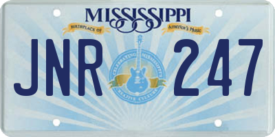 MS license plate JNR247