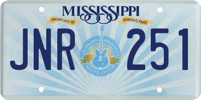 MS license plate JNR251