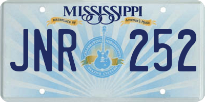 MS license plate JNR252