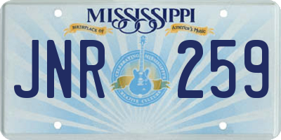 MS license plate JNR259