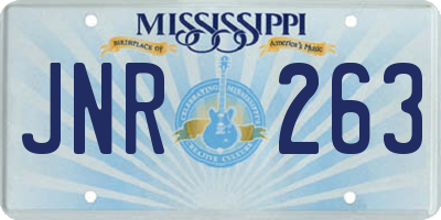 MS license plate JNR263