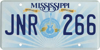 MS license plate JNR266