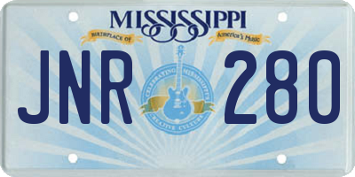 MS license plate JNR280