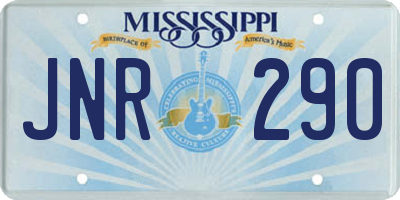 MS license plate JNR290