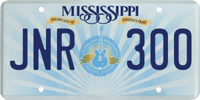 MS license plate JNR300