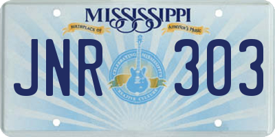 MS license plate JNR303