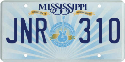 MS license plate JNR310