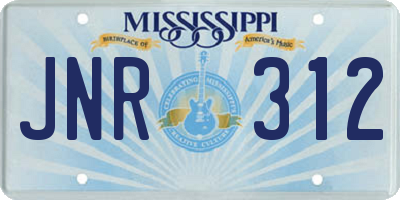 MS license plate JNR312