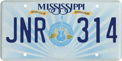 MS license plate JNR314