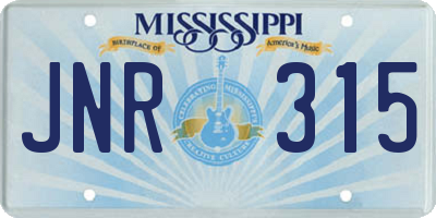 MS license plate JNR315