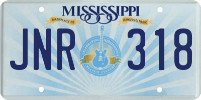 MS license plate JNR318
