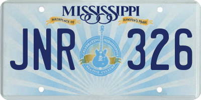 MS license plate JNR326