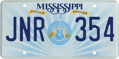MS license plate JNR354