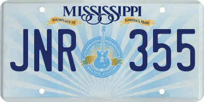 MS license plate JNR355