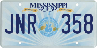 MS license plate JNR358