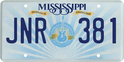 MS license plate JNR381