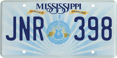 MS license plate JNR398