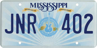 MS license plate JNR402