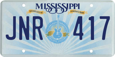MS license plate JNR417