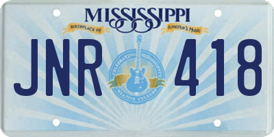 MS license plate JNR418
