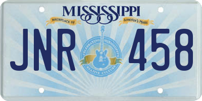 MS license plate JNR458