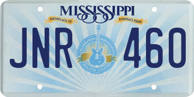 MS license plate JNR460