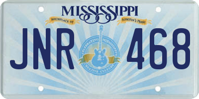 MS license plate JNR468