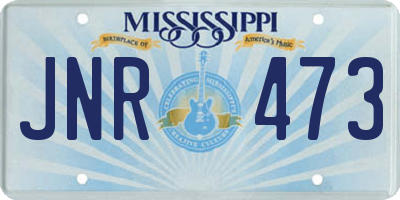 MS license plate JNR473