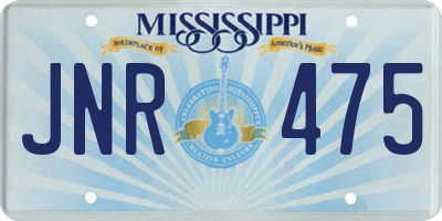 MS license plate JNR475