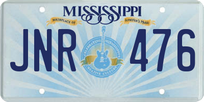 MS license plate JNR476