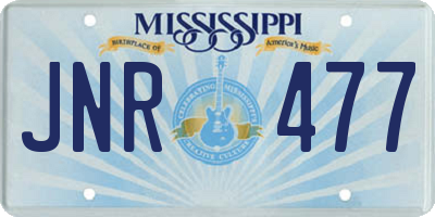 MS license plate JNR477