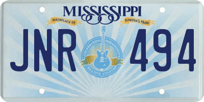 MS license plate JNR494