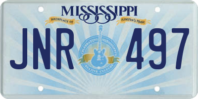 MS license plate JNR497