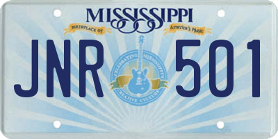 MS license plate JNR501