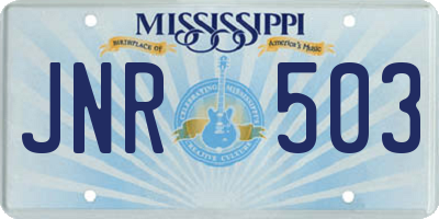 MS license plate JNR503