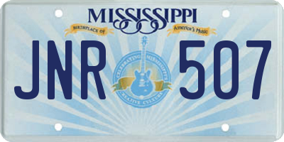 MS license plate JNR507