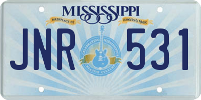 MS license plate JNR531