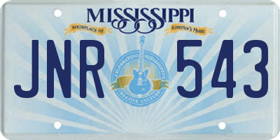 MS license plate JNR543