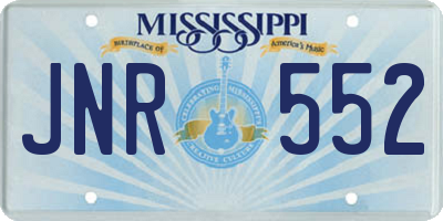 MS license plate JNR552