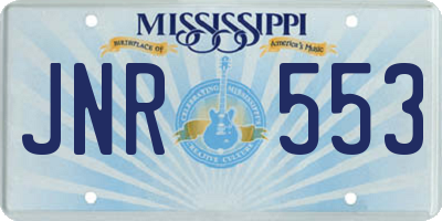 MS license plate JNR553