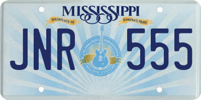 MS license plate JNR555