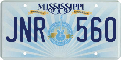 MS license plate JNR560