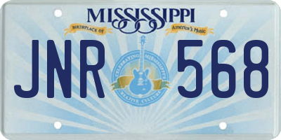 MS license plate JNR568